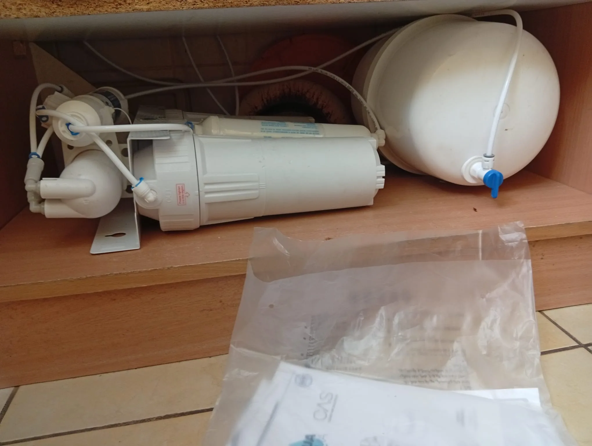 My under-sink reverse osmosis filter system