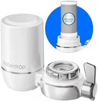 Waterdrop 320-Gallon NSF Faucet product view on a plain background