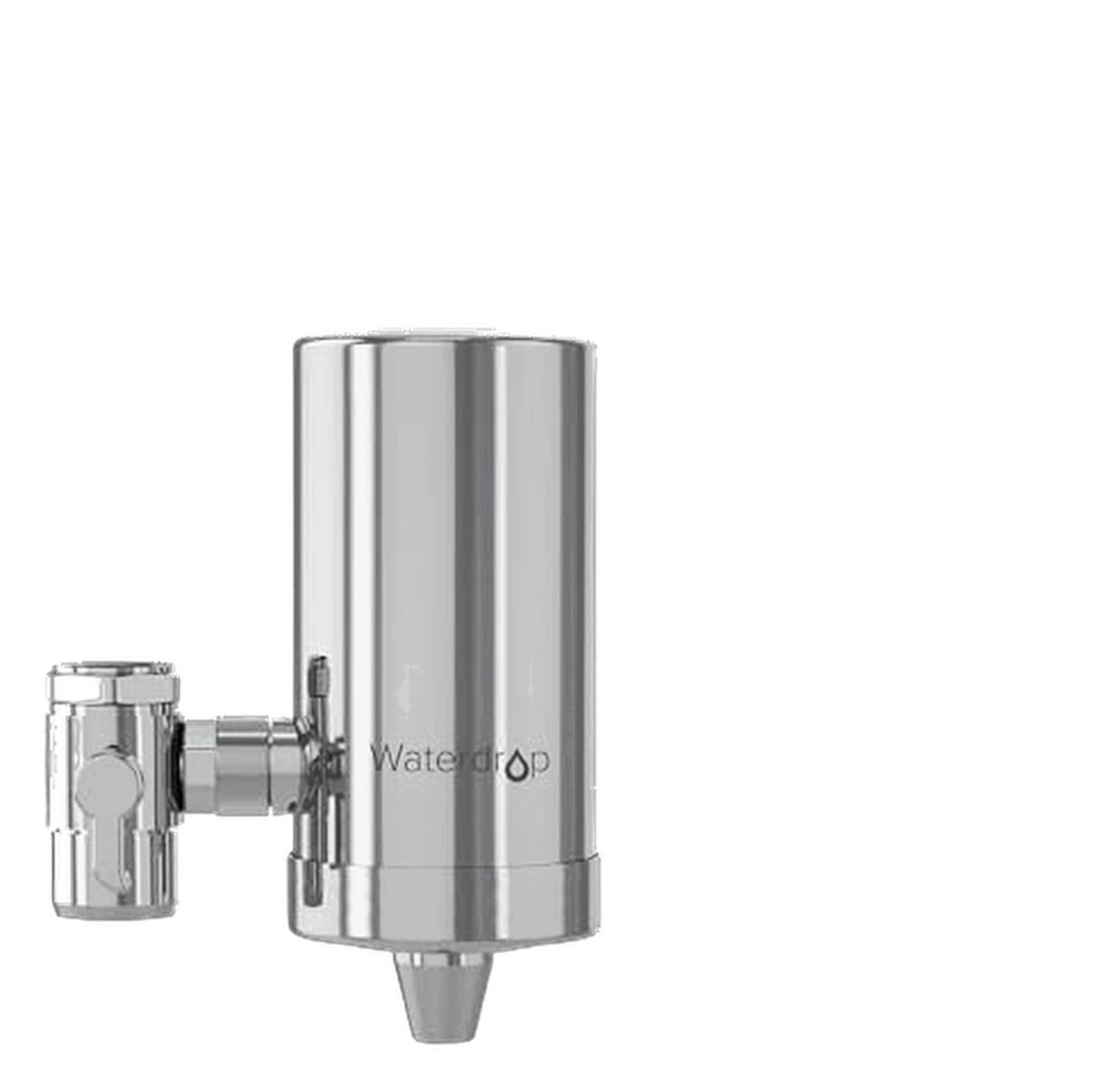Waterdrop 360-Degree Rotating Stainless Steel Water Filter product view on a plain background