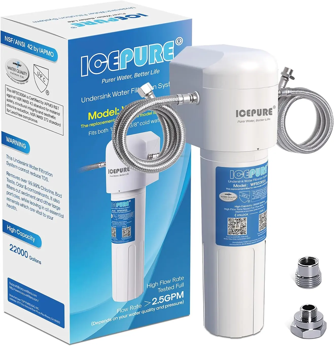 ICEPURE Under Sink Water product view on a plain background