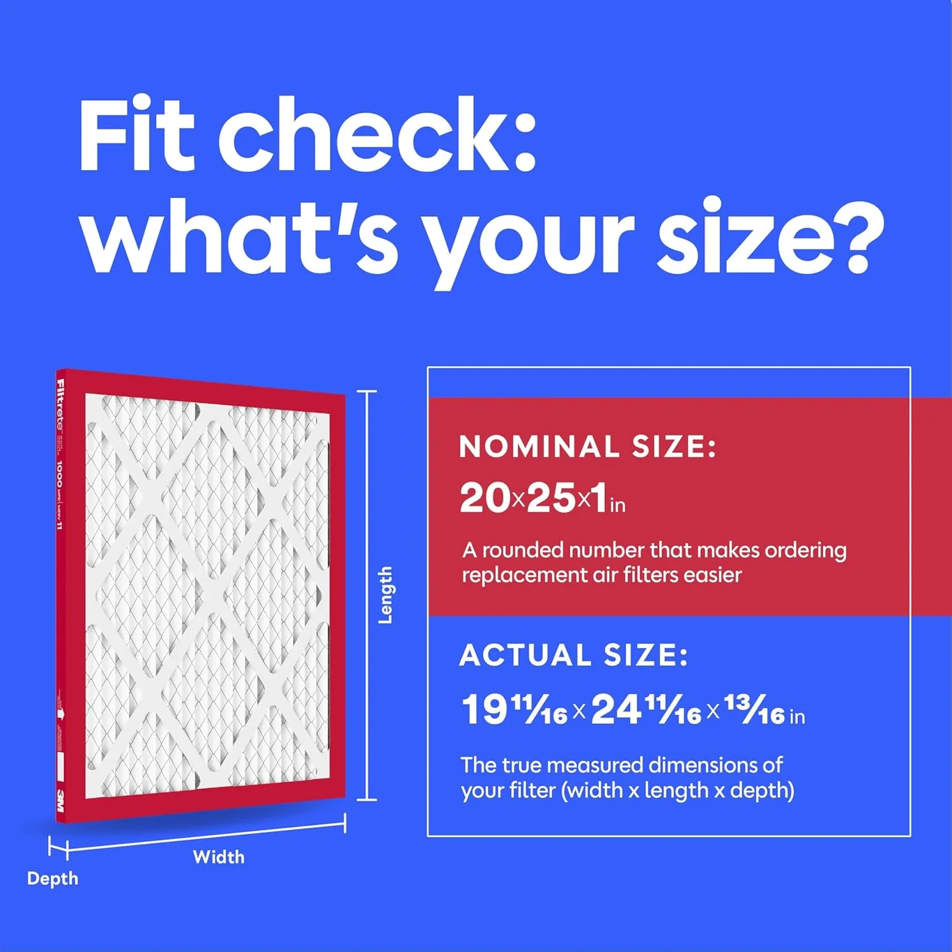 filtrete 20x25x1 product view on a plain background