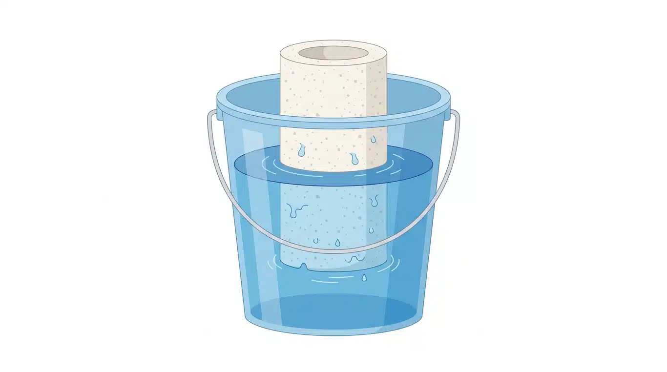 Ceramic filter cylinder seeping water inside a bucket
