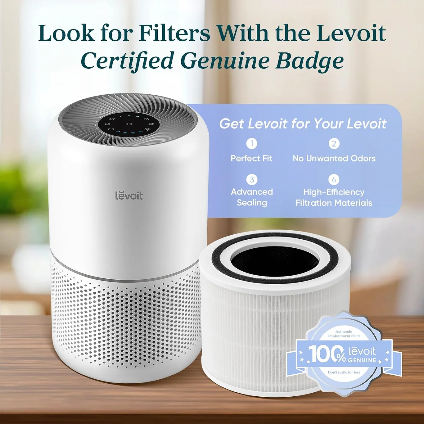 levoit core 300 product view on a plain background