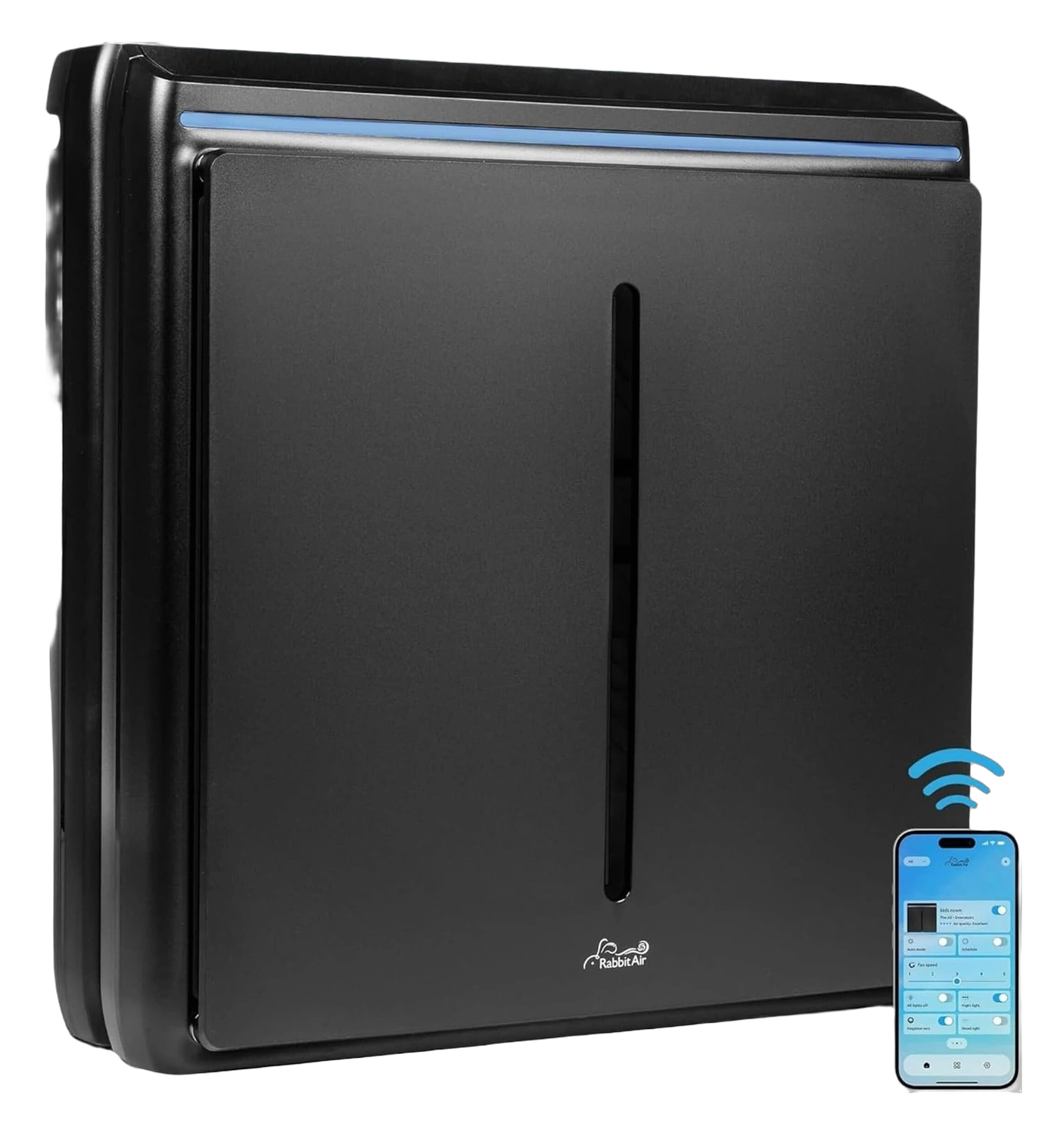 Rabbit Air A3 HEPA Air Purifier product view on a plain background
