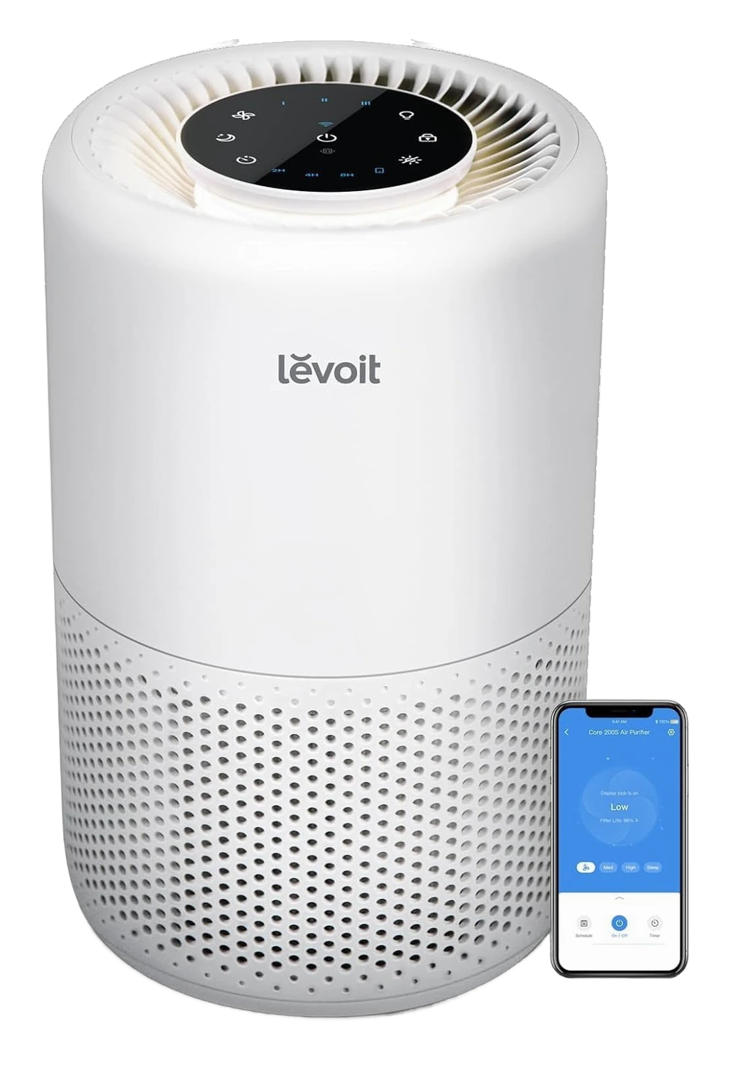 Levoit Core 200S Smart Purifier product view on a plain background